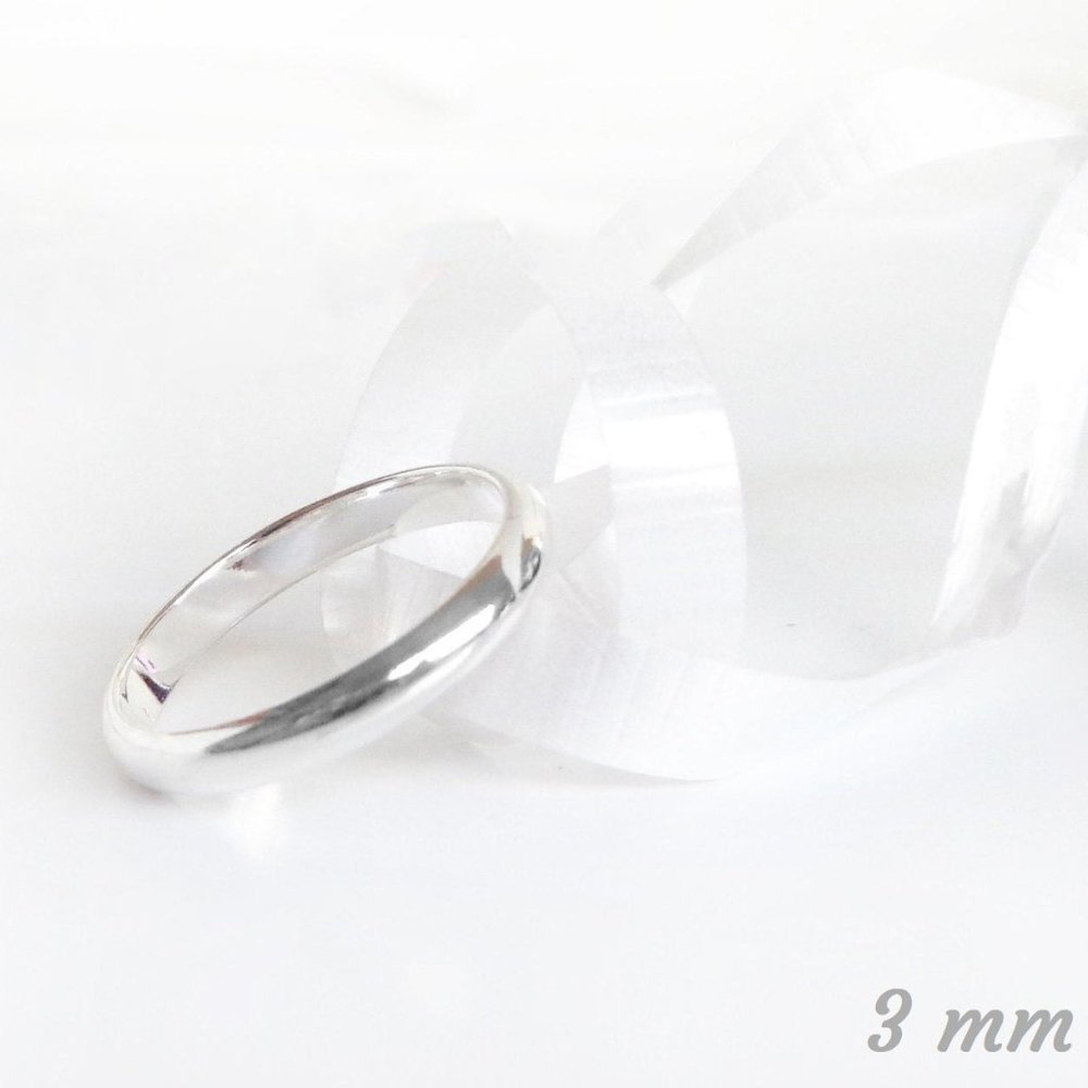 3mm Classic Silver Women’s Band Ring